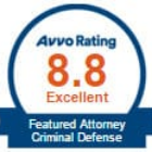 Avvo 8.8 Excellent Feature Attorney badge