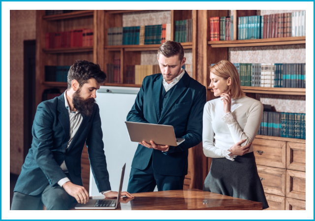 Attorneys discussing a case